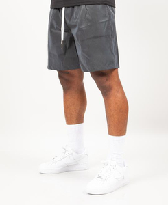 Short noir à cordon pour hommes décontracté couleur unie taille élastique coupe ample confortable été Streetwear Lounge Shorts - Product Image 2