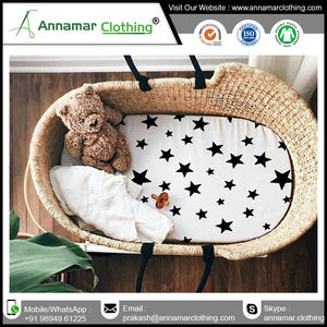 Wholesale Custom Solid Color Super Soft Organic Cotton <b>Bassinet</b> Sheets - Product Image 3