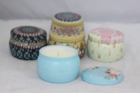 Bougie parfumée à la cire en étain, vintage, de luxe, personnalisée
