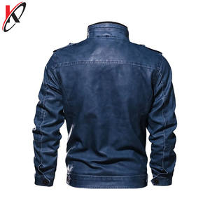 Veste en cuir de moto homme cool vêtements d'extérieur d'hiver enduits pour hommes - Product Image 4