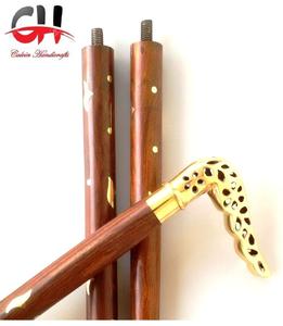 Bastón de madera con mango de diseñador de latón macizo de estilo antiguo para hombres y mujeres bastón de latón macizo regalo novedoso - Product Image 3