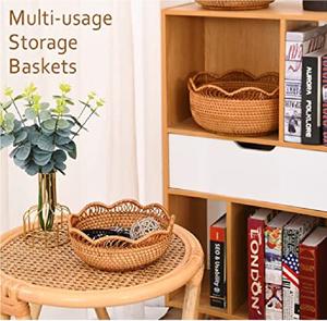 Frutero de ratán en diseño hecho a mano con color marrón perfecto para vajilla elegante y decoración de cocina - Product Image 6