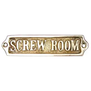 Nautical Sign " SCREW ROOM " door sign Seller nautical wall signs solid metal wall plates exporters India