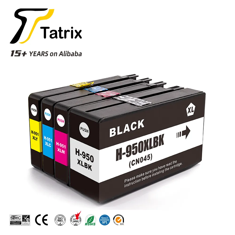 Tatrix 950XL 951XL 950 951 XL cartuchos 950xl uyumlu yazıcı mürekkep HP için kartuş Officejet Pro 251dw 8620 8630 8615 8625