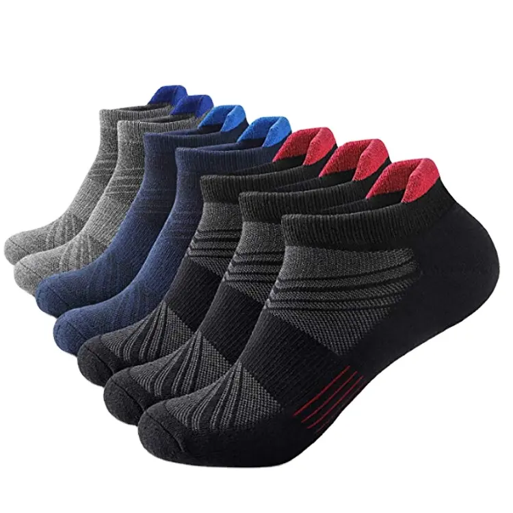 Custom design logo OEM Mens Ankle Athletic Running Sports Comfort Cushioned Running Outdoor riding warm Tab Socks