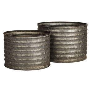 Amante — planteur en métal galvanisé décoratif, Combo de fleurs côtelées pour la décoration de jardin - Product Image 3