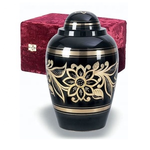 American Style Hand Engraved Brass Waterproof Cremation Urn Adult Human <b>Ashes</b> Memorial Burial Receptacle Customizable Designs - Product Image 5