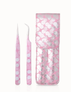 Pince à épiler en acier inoxydable pour extension de cils de greffage professionnel étui coloré écologique avec pince à cils à pointe pointue - Product Image 1