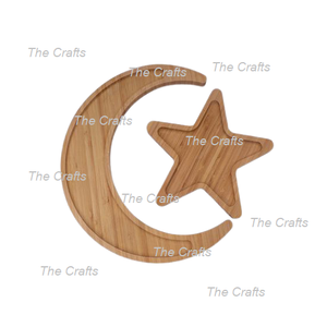 Plato de servir chocolate con forma de estrella y luna de madera con plato de aperitivos de frutas secas de calidad superior a precio barato - Product Image 3