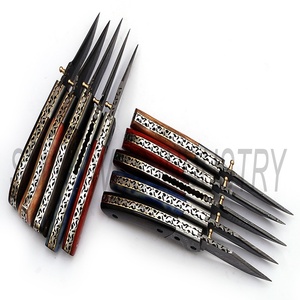 Navaja plegable de Damasco hecha a mano con Funda de cuero, lote de 10 unidades, smk1278 - Product Image 6