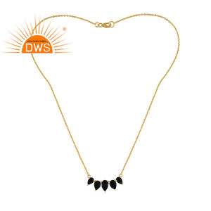 Vente en gros de colliers pendentifs en argent sterling collier de pierres précieuses onyx noir fournisseur pour femmes cadeau pour elle - Product Image 1