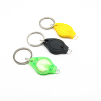 Mini chaveiro com iluminação led portátil, chaveiro eletrônico branco com pingente de bloqueio, luz roxa