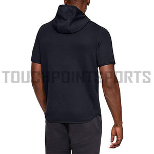 เสื้อสเวตเตอร์มีฮู้ดแขนยาวมีซิปแบบสวมหัวสำหรับผู้ชายผ้าสีบริสุทธิ์1 4 - Product Image 2