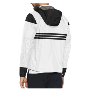 Chaqueta cortavientos resistente al agua para hombre, ligera, negra y blanca - Product Image 3