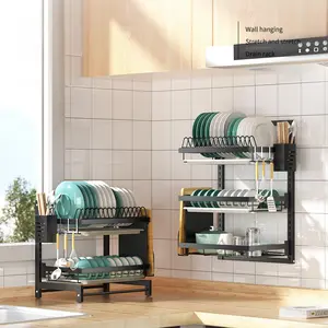 Étagère rétractable en métal 2 niveaux, armoire de cuisine multifonctionnelle, support de rangement polyvalent