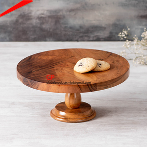 Présentoir à gâteaux en bois biologique avec base en acier pour décoration de mariage hôtels 2025 - Product Image 3