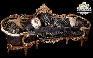 โซฟาห้องนั่งเล่นไม้สักสีดำ ทนทาน สไตล์บาโรกยุโรป โมเดิร์น  สีและขนาดปรับแต่งได้ พร้อมดีไซน์สั่งทำพิเศษ - Product Image 2