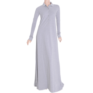 Abaya gris ecológica con Cuello de camisa hecha de tela de bambú orgánico ODM Supply - Product Image 1