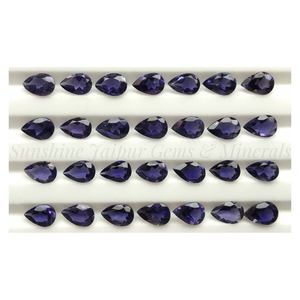 Prix d'usine en gros de haute qualité 3X4mm taille poire Iolite naturelle à facettes en vrac argent saphir IGI certifié-par pièce - Product Image 2