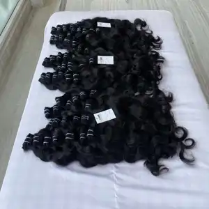 Extensiones de cabello humano natural ondulado/liso/rizado, pelo indio virgen de doble estiramiento, sin caída, sin enredos