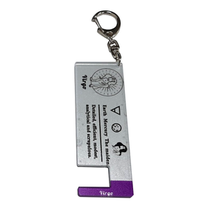 Support de téléphone personnalisé en acrylique avec porte-clés, motif Signe Astrologique Vierge, support de téléphone personnalisé - Product Image 3