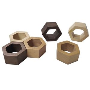 Anneaux de serviette en bois forme carrée et décoration de table de fête pièce maîtresse anneau de serviette en bois de mangue artisanat - Product Image 5