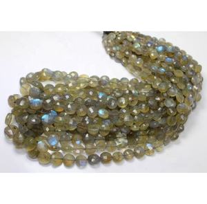 Labradorita Natural Facetada en Forma de Moneda 5x8mm Hecha a Mano Cuentas de Alta Calidad AAA+ Aproximadamente 15 Pulgadas - Product Image 6