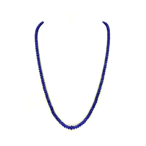 Perles de saphir bleu naturel en gros, facettes à la main, corindon, fil de pierres précieuses en vrac pour la fabrication de bijoux fins faits sur mesure - Product Image 1