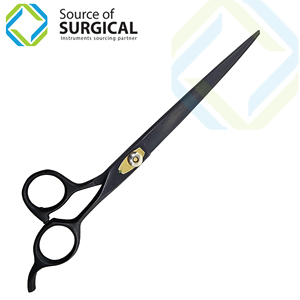 Tijeras de Peluquería Canina de Alta Calidad con Recubrimiento de Polvo Negro, Tijeras de 3 Anillos para Peluquería Canina, Hoja de Acero Inoxidable, Mango de Cerámica - Product Image 2