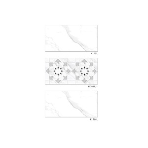 Carreaux muraux en céramique émaillée de couleur blanche pure pour salle de bain 30x60cm - Product Image 1