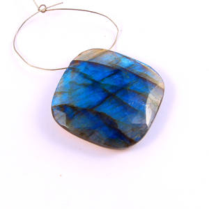 Labradorite naturelle en pierre précieuse pour la fabrication de bijoux, coussin à facettes ample, Briolette, pierres précieuses ajustées, taille 25x25mm, prix de gros, offre spéciale - Product Image 1