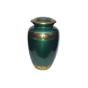 Urna de cremación metálica sólida con frijoles de trigo decorativos Diseñada Urna de cenizas humanas conmemorativas funerarias para servicios de entierro - Product Image 5