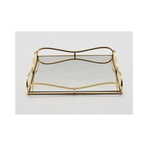 Plateaux de service décoratifs de conceptions standard pour la décoration de maison et de fêtes plateau rond de miroir de concepteur pour servir - Product Image 5