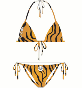 Bikini con estampado de tigre para mujer, traje de baño con estampado de letras, diseño de marcas famosas, 2023 - Product Image 1