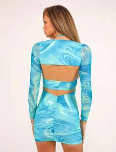 ฤดูกาลใหม่ผู้หญิงชุดฤดูร้อน2022พิมพ์ดอกไม้ Boho ชุดชายหาดนัวเนียแขนสั้นมินิเดรสห่อ Sundress ปารีสมิลาโน - Product Image 4