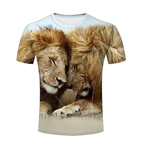 Tiger Printed High Quality Export Oriented 3D T Shirt For Men's From Bangladesh