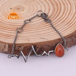 Bracelet en argent Sterling fin pour femme, à breloque en Onyx rouge, cœur d'amour, bijou pour dame, offre spéciale, - Product Image 2