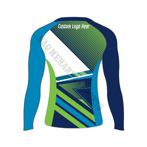 High Quality 100% Polyester Long Sleeve Unisex <b>Rashguard</b> with UV Protection Direct Factory Price for BJJ HMS Brand - Product Image 2