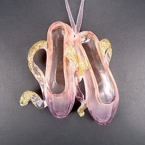 Clásico único Navidad Año Nuevo colgante decoración pintura Rosa acrílico Ballet zapatillas ornamento - Product Image 3
