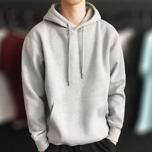 ชุดเสื้อสเวตเตอร์คอตตอน100% ผู้ชายชุดเสื้อมีฮู้ดแบบสวมหัวผ้าฟลีซโพลีเอสเตอร์ผ้าฝ้ายผสม - Product Image 4