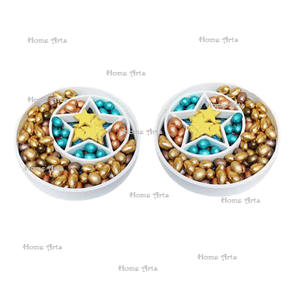 Two Tier Metal Islamic Dates <b>Server</b> Round Shape Gold Color Ramadan <b>Food</b> <b>Server</b> From Manufacturer In India - Product Image 4