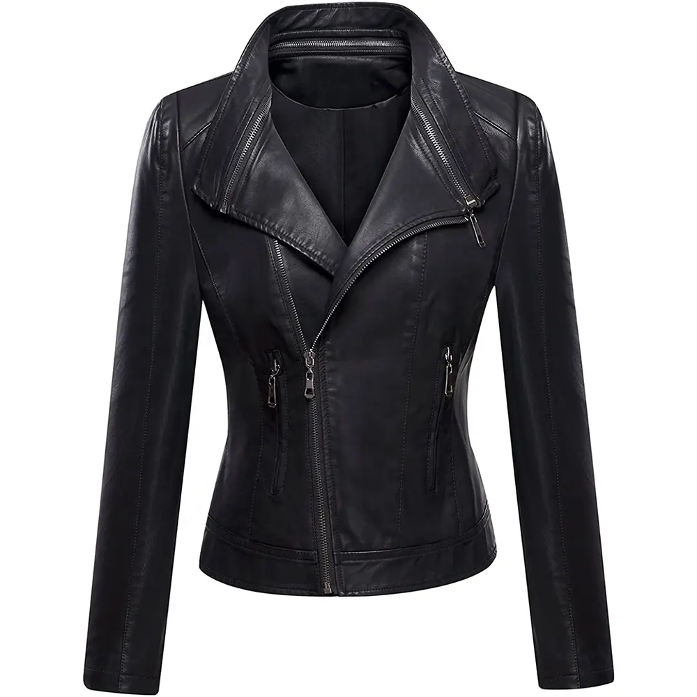 Wholesaler Women's Genuine Lambskin Leather Jacket for spring and Autumn Short Coat Jacket for Sale