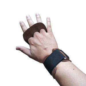 GAF Leather Gymnastics Pull up Weight Lifting <b>Hand</b> <b>Grips</b> With Wrist Support Palm Guard Protection Workout Gloves - Product Image 6