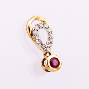 Mặt Dây Chuyền Đá <span class=keywords><strong>Ruby</strong></span> Và Kim Cương Tự Nhiên Thiết Kế Mới 2022 Mạ Vàng 14K Tùy Chỉnh Chất Lượng Cao 925 - Product Image 3