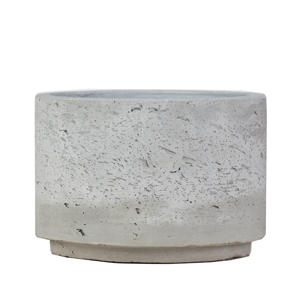 Raw texture concrete natural color available for indoor and outdoor cylinder cement mini office garden pot