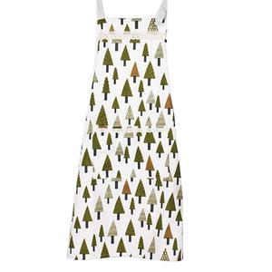 Delantal de Lino 100% Algodón Orgánico con Estampado de Pino, Certificado GOTS, Delantal de Verano para Mujer, Delgado, Transpirable, para Cocina y Limpieza del Hogar - Product Image 1