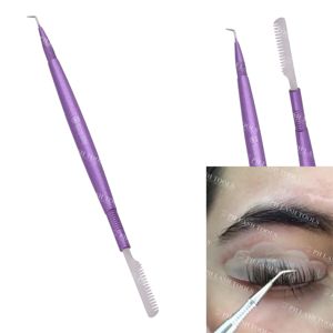 Pinceau violet en titane pour faux cils, outil de levage de cils, peigne, étiquette privée, Extension de cils, s'adapte parfaitement à côté - Product Image 1