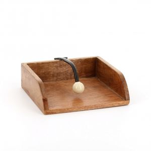 Porte-serviettes en bois naturel Taille acceptée avec porte-serviettes en bois sel et poivre 100% porte-serviettes en bois de couleur naturelle - Product Image 6