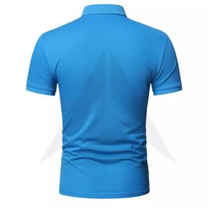 เสื้อโปโลแขนสั้นผ้าย้อมสีทึบแขนสั้นของผู้ชายกำหนดได้เองสำหรับเสื้อโปโลสไตล์ใหม่ส่งออกมุ่งเน้นความคมชัดของแอกผ้าถักนิตติ้งบังคลาเทศ - Product Image 1