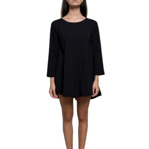 SM Best quality Italian crew neck mini dress with rouge behind, pockets, rounded bottom with slits, for <b>party</b> - Product Image 1